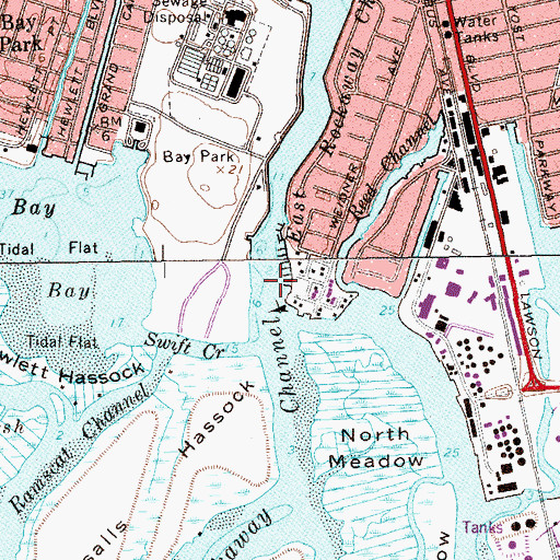Topographic Map of East Rockaway Channel, NY