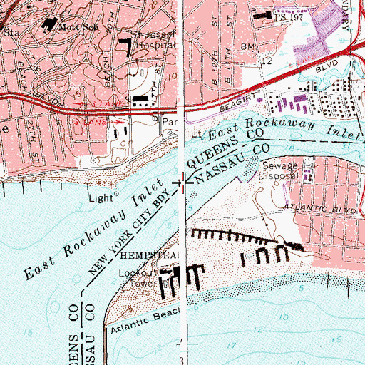 Topographic Map of East Rockaway Inlet, NY