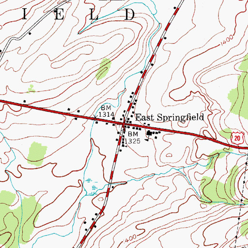 Topographic Map of East Springfield, NY