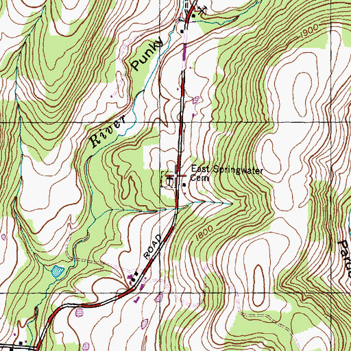 Topographic Map of Pleasant Valley East Cemetery, NY