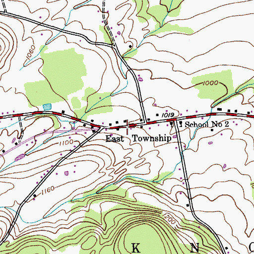 Topographic Map of East Township, NY