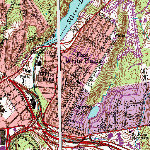 Topographic Map of East White Plains, NY
