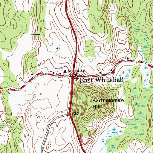 Topographic Map of East Whitehall, NY