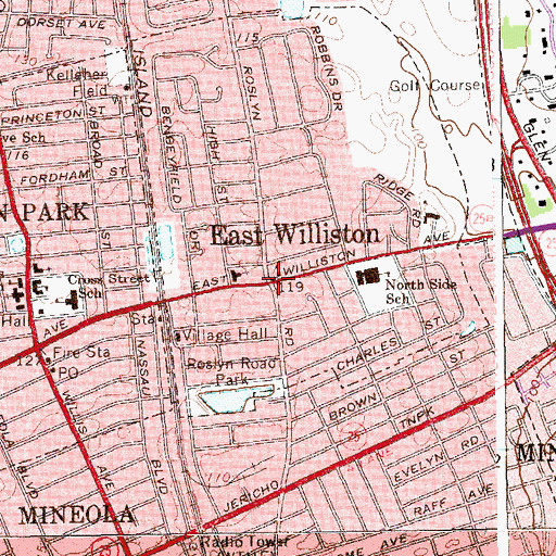 Topographic Map of East Williston, NY