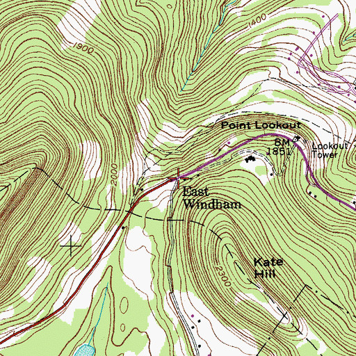 Topographic Map of East Windham, NY