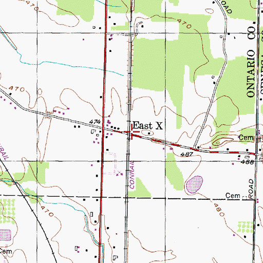 Topographic Map of East X, NY
