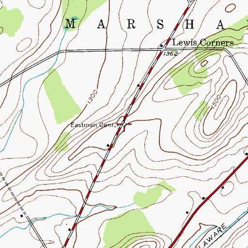 Topographic Map of Eastman Cemetery, NY