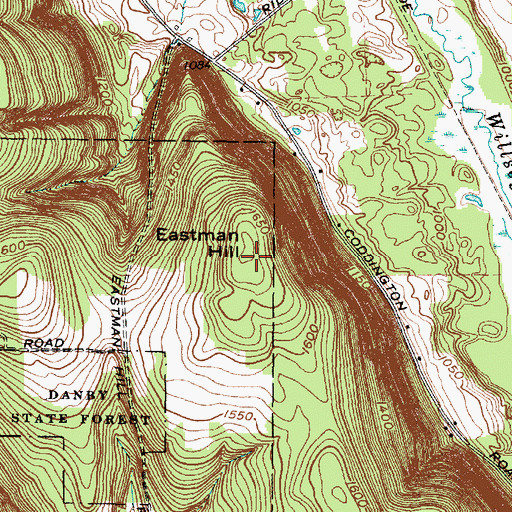 Topographic Map of Eastman Hill, NY