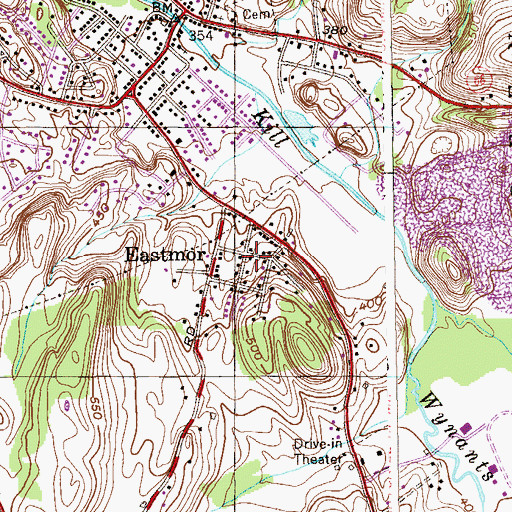 Topographic Map of Eastmor, NY