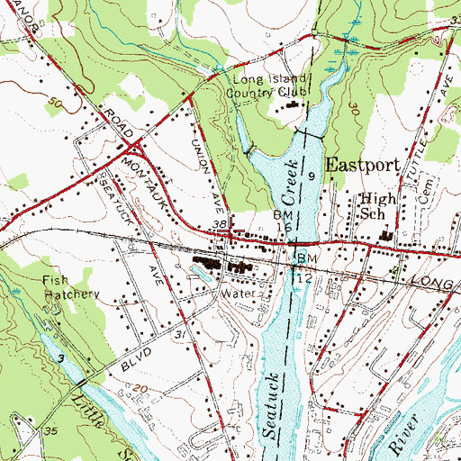 Topographic Map of Eastport, NY