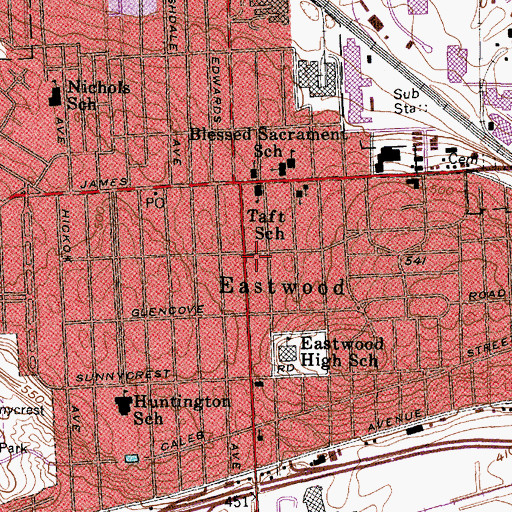 Topographic Map of Eastwood, NY