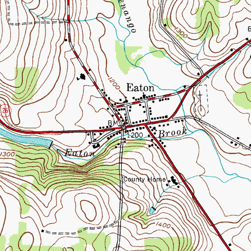 Topographic Map of Eaton, NY