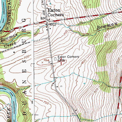 Topographic Map of Eaton Corners Cemetery, NY