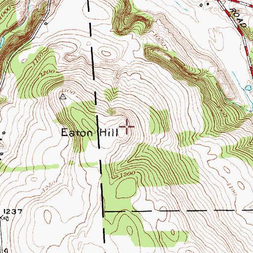 Topographic Map of Eaton Hill, NY