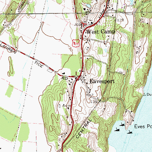 Topographic Map of Eavesport, NY