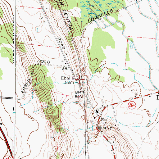 Topographic Map of Ebblie Cemetery, NY
