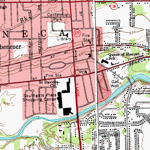 Topographic Map of Ebenezer, NY