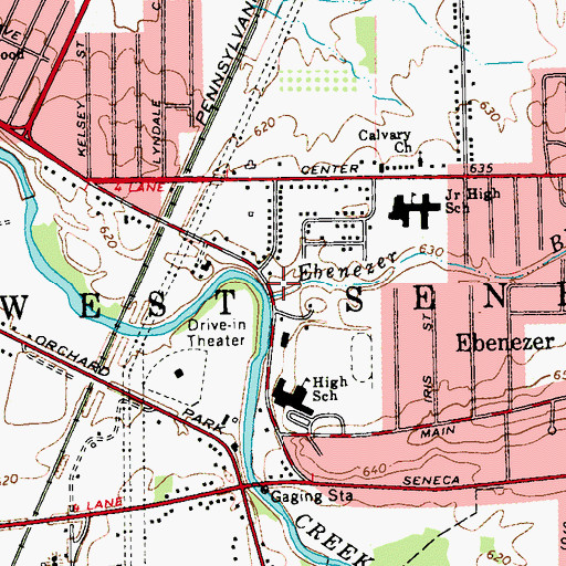 Topographic Map of Ebenezer Brook, NY