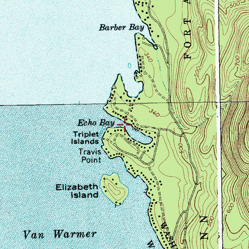 Topographic Map of Echo Bay, NY