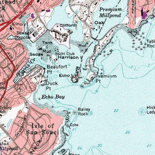 Topographic Map of Echo Island, NY