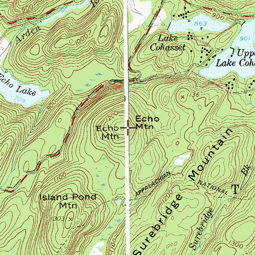 Topographic Map of Echo Mountain, NY