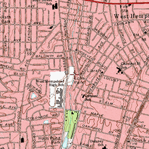 Topographic Map of Echo Park, NY