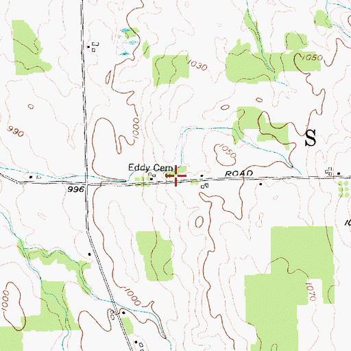 Topographic Map of Eddy Cemetery, NY