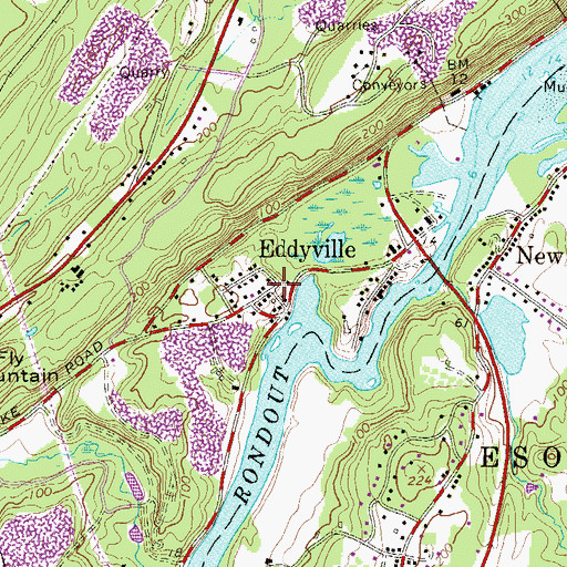 Topographic Map of Eddyville, NY