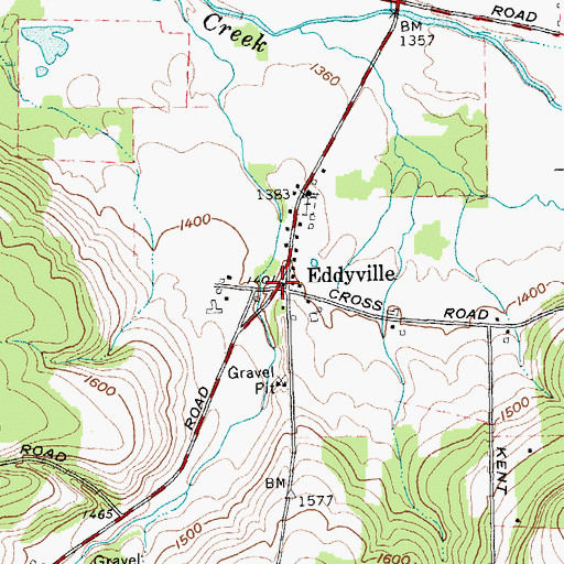 Topographic Map of Eddyville, NY