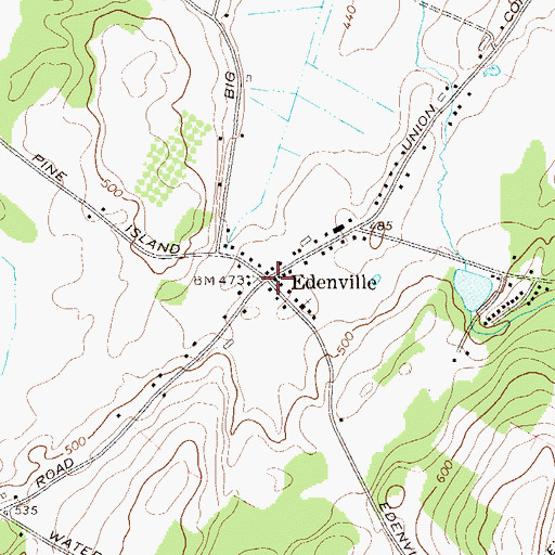 Topographic Map of Edenville, NY