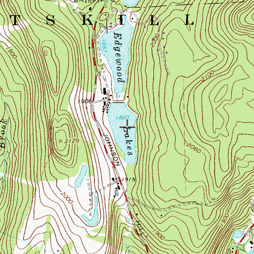 Topographic Map of Edgewood Lakes, NY