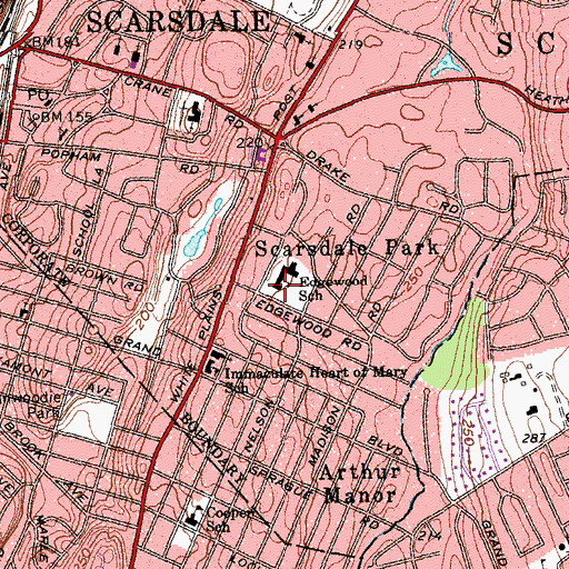 Topographic Map of Edgewood School, NY
