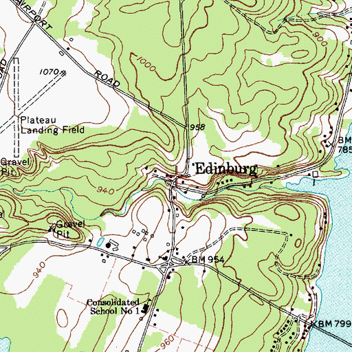 Topographic Map of Edinburg, NY