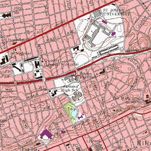 Topographic Map of Edison High School, NY