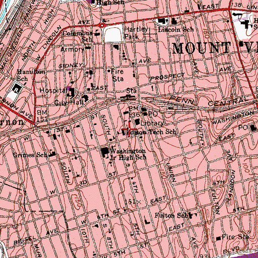 Topographic Map of Edison Tech School, NY