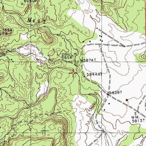 Topographic Map of Pine Wash, AZ