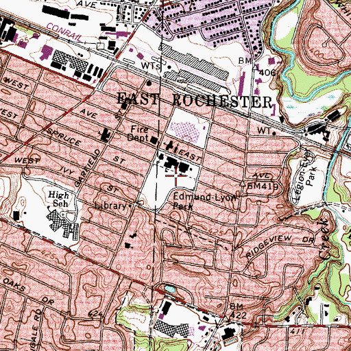 Topographic Map of Edmund-Lyon Park, NY