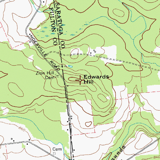 Topographic Map of Edwards Hill, NY