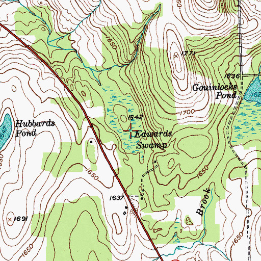 Topographic Map of Edwards Swamp, NY