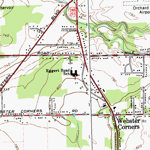Topographic Map of Eggert Road Elementary School, NY