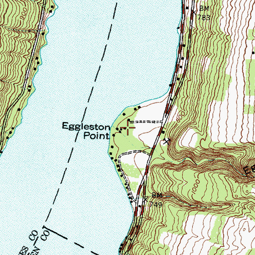 Topographic Map of Eggleston Point, NY
