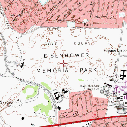Topographic Map of Eisenhower Memorial Park, NY