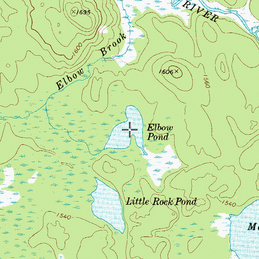 Topographic Map of Elbow Pond, NY