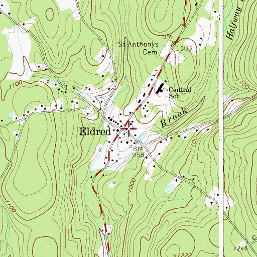 Topographic Map of Eldred, NY