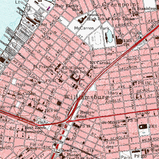 Topographic Map of Harry Van Arsdale High School, NY