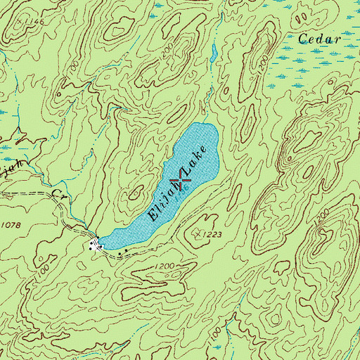 Topographic Map of Elijah Lake, NY
