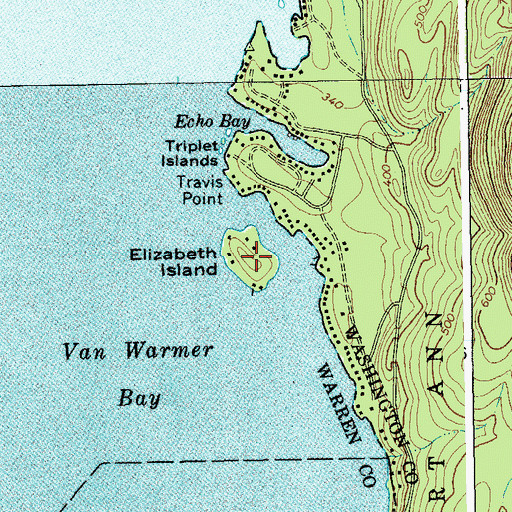 Topographic Map of Elizabeth Island, NY