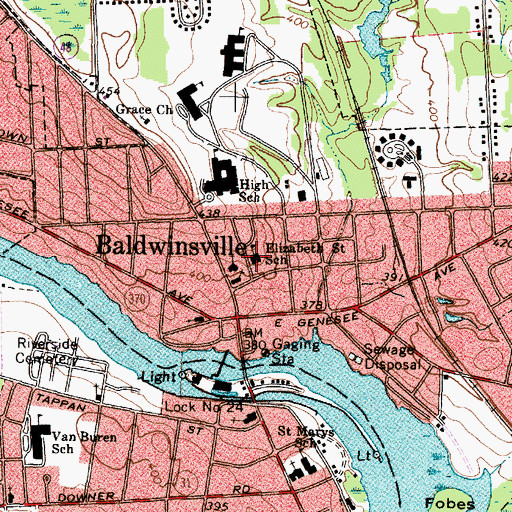 Topographic Map of Elizabeth Street School, NY