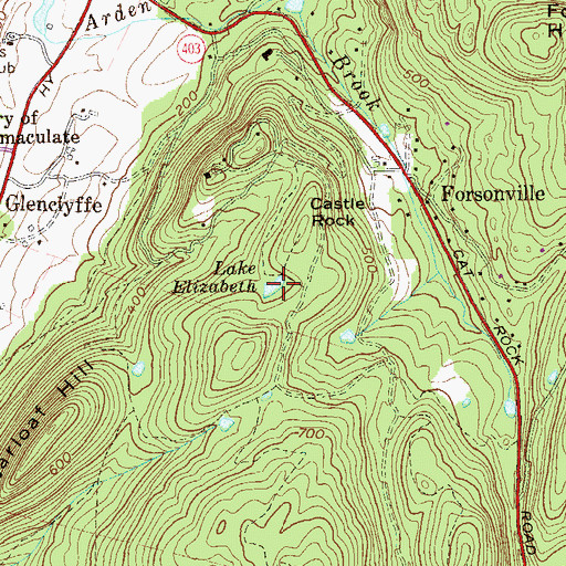 Topographic Map of Lake Elizabeth, NY