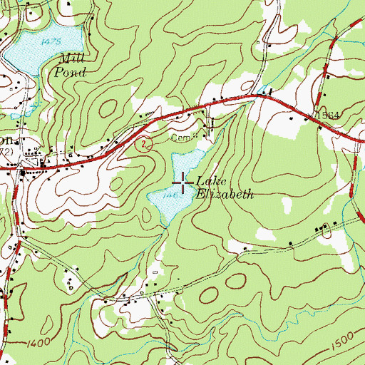 Topographic Map of Lake Elizabeth, NY